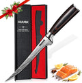 Huusk Fillet Knife for Meat with Wood Handle, Flexible Filet Knife for Fish