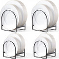 Delamu 4 Pack Plate Organizer for Cabinet Plate Rack Holder Dish Organizer