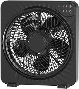 PNTCK 13" Box Fan with 3 Speeds, 5 Blades, Powerful Desk Fan with Touch Control, 15h Timer, Portable Quiet Table Fan for Bedroom Home Office