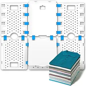 BoxLegend V4 Shirt Folding Board T-Shirt Folder Thickened Widened Lengthened Elevated Save Closet Space Unified Shirt Size PP Durable Plastic Helper Tool for Adults Children XS, 28.7''x23.8'' White