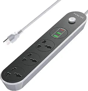 FANLIDE Universal Power Strip with 3 Widely Spaced Outlets for Home Office