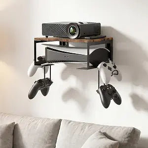 Pinzoveco Floating TV Shelf, 2 Tiers Projector Shelf for DVD Players