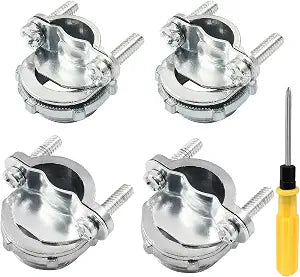 ASINHordion 4pcs Clamp Type Cable Connectors 1/2 Inch + 3/4 Inch Zinc Alloy