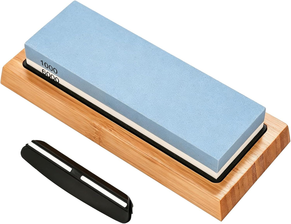 GRENPRO Whetstone Knife Sharpener Set - 1000/6000 Grit Sharpening Stone