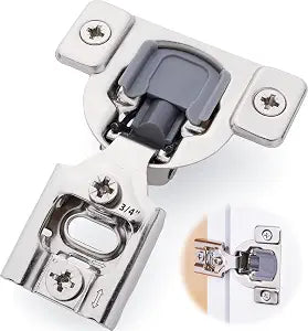 Decobasics 20 Pack Soft Close Cabinet Hinges  7/16" Overlay for Kitchen Cabinet Doors, Face Frame Concealed Hidden Hinges  Stainless Steel, Self-Closing with 3-Way Adjustment & Slow Close Damper