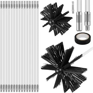 Didiseaon 20 Feet Chimney Sweep Kit Flexible Chimney Brush Set