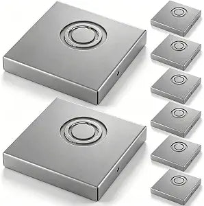 Yaomiao 8 Pack 4''x4'' Steel Lay-in End Caps with Knockout Hole, Gray Painted Duct Fittings, Ductwork Accessories for Electrical Ductwork Commercial Buildings and Factory Workshops