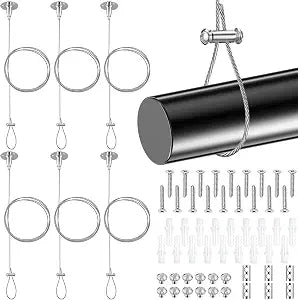 6 Sets Ceiling Mount Shower Curtain Rod Support Bracket