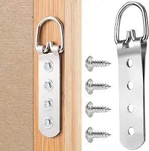 6pcs Heavy Duty D-Ring Picture Hangers, 4 Holes, Silver