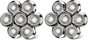 7D Floating Head Compatible with SHPAVVER Replacement Heads,Head Shaver Replacement Heads Compatible with SHPAVVER Electirc Shaver for Men,for Wyklaus/Cyruzi 7D Head Shavers for Bald Men.(Gold/2Pack)