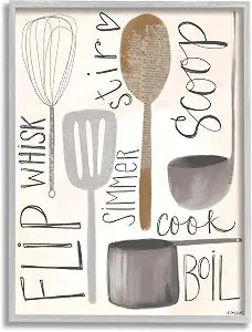 Kitchen Spoons and Utensils, 11 x 14 Inch Framed Gicle Print
