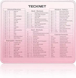 TECKNET Mouse Pad for Excel Word PowerPoint Windows Shortcuts