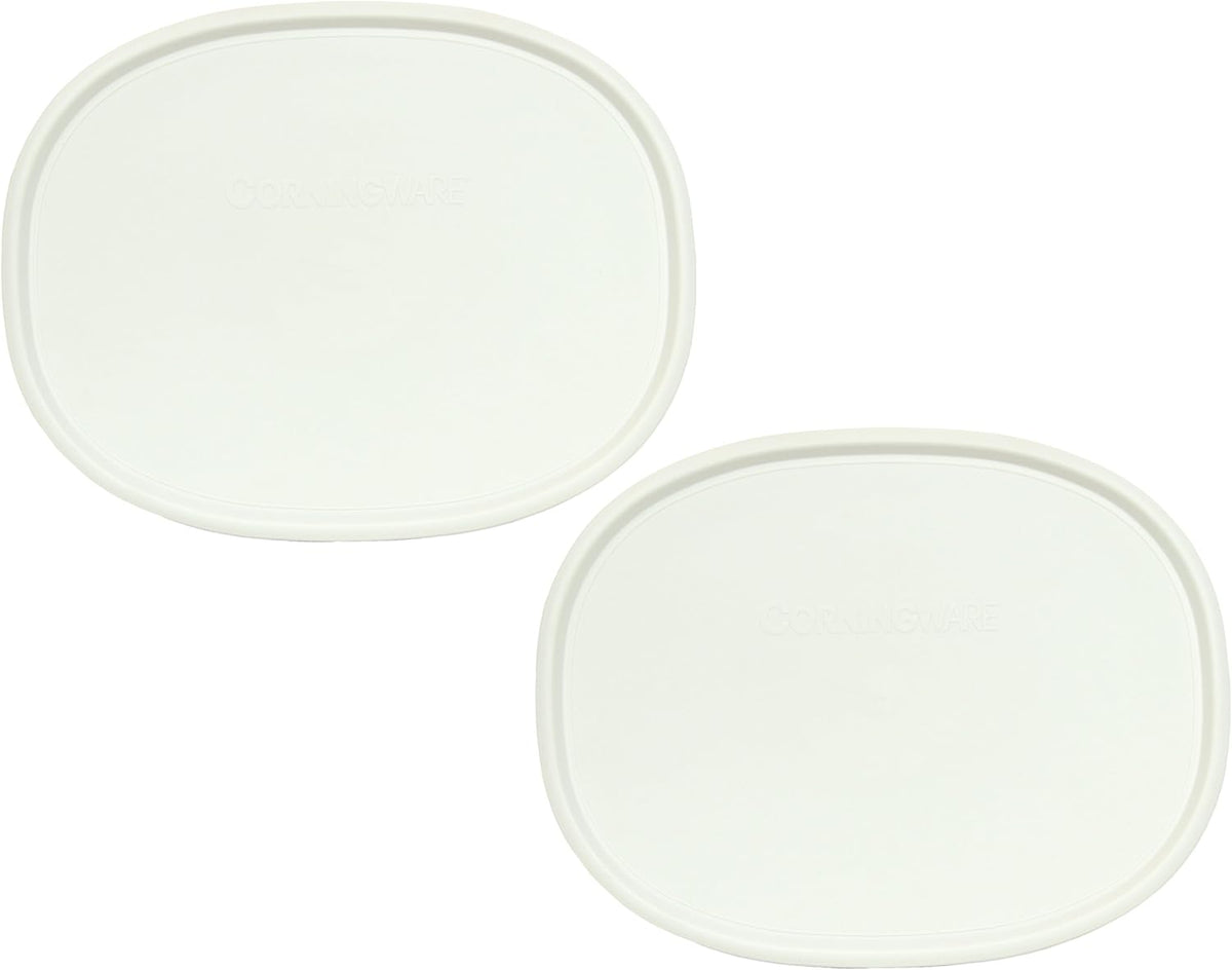 CorningWare F-2-PC (2.5-Qt & 1.5-Qt) Oval French White Lids (2-Pack)