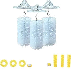 3 Pack Disposable Drain Hair Catcher with 6 Filter Sponges, 140 Hooked Teeth Drain Guard, Fits Flip-Top and Pop-Up Bathroom Sink Drains