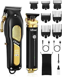Ufree Cordless Hair Clippers for Men, Barber Clippers and Trimmers Set