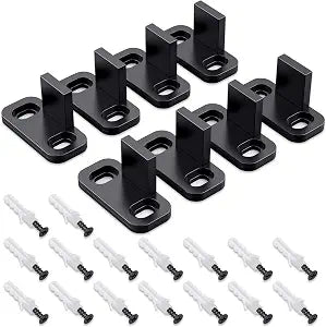 Hotop 8 Pieces Barn Door Floor Guide Sliding Bottom Mount for Closet, Black