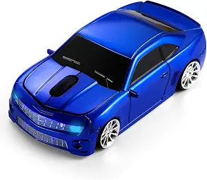 Wireless Car Mouse [Updated] with LED Headlights, 1600 DPI Sports Car Shaped Mouse for Mac, Computers, Blue
