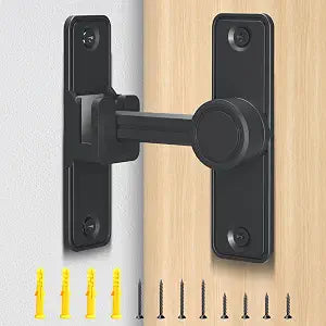 XOOL Heavy Duty 90 & 180 Degree Barn Door Lock, Lock Latch for Door, Garden, Bathroom, Garage, Window, Outdoor