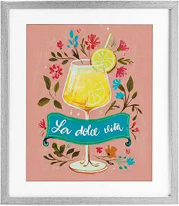 Lemon Cocktail Sweet Life Floral, 13 x 16 Inch Framed Print Under Glass