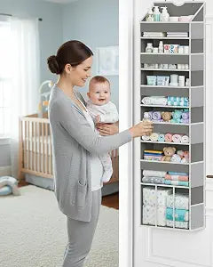 Over The Door Organizer, 6-Shelf Hanging Door Storage for Bathroom