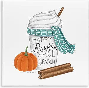 Pumpkin Spice Season Plaid, 12 x 12 Inch Mounted Print on Wall Plaque