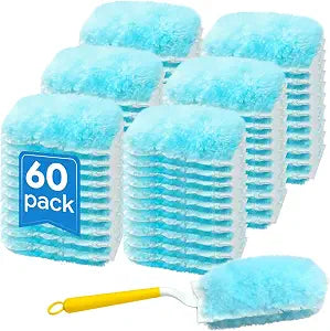 60 Count Duster Refills, Double-Sided 360 Duster Refills with 1 Handle