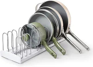 YouCopia StoreMore Expandable Pan + Lid Rack, Pot Lid Organizer, Adjustable