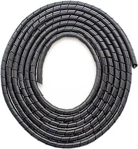 CSZD Spiral Cable Wrap,10ft  1/4 inch Spiral Wire Wrap Cord Covers Bundle Sleeve Hose for PC TV Computer Electrical Wire Organizer,Tangle Stop Cord Cover and Detangler,Black