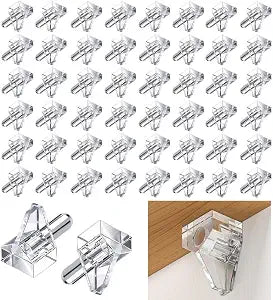 50-Piece Set of 5mm Clear Plastic Cabinet Shelf Support Pins