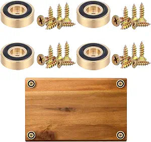 Yaocom 4 Pcs Brass Cutting Board Feet 1.18 x 0.39 Inch Non Slip with Rubber
