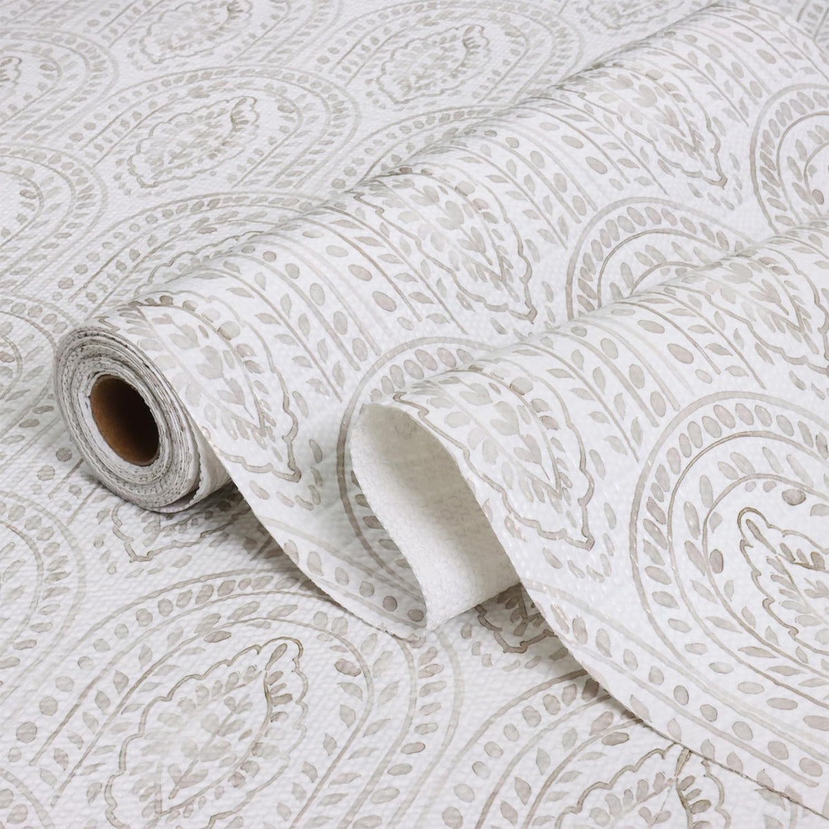 Beige Leaf Shelf Drawer Liner for Kitchen Cabinets Non-Adhesive