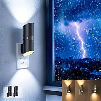 Dawnrise Plug in Night Lights with Power Failure, Multifunctional, 2 Pack