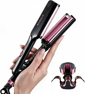 CIVEYA Mini Hair Crimper for Short Hair, Volumize Tight Beach Waves