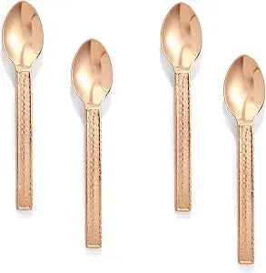 Elle Dcor Demitasse Espresso Spoon Set Dishwasher Safe Stainless Steel Mini Spoons w/Easy Grasp Handles Perfect for Coffee Tea and Desserts 326811-4CDS Copper
