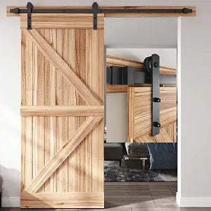 EaseLife 4 FT Sliding Barn Door Hardware Track Kit,Smoothly Quietly,Easy Install (4FT Track Kit for 24" Wide Single Door)