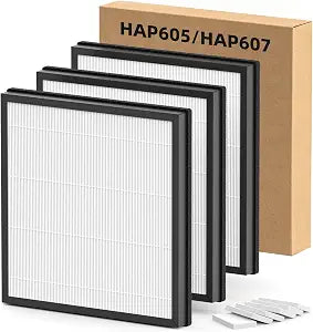 3 Pack HAP605 HAP607 Replacement Filter Compatible with FreAire & XenonLab HAP605 HAP607 Air Purifiers, 3-in-1 HighEfficiency Activated Carbon Filter for Home