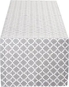 DII Lattice Tabletop Collection, Table Runner, 14x108, Gray