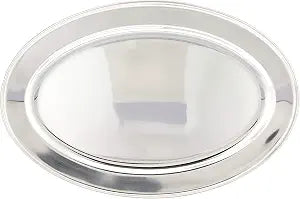 Winco 18" x 11 1/2" Oval Stainless Steel Platter