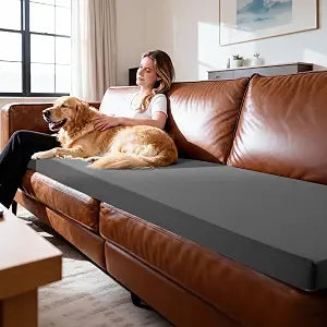 HOMBYS 3 Inch Foam Sofa Topper Pad, Foam Couch Top Pad with Removable Washable Cover, Couch Cushion for Enhanced Comfort & Furniture Protection(59 * 27.5 * 3in)