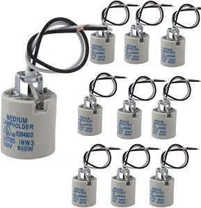 E26 Ceramic Light Socket: 660W 250 Heat Resistant Lamp Holder