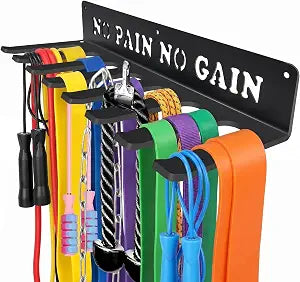 Home Gym Equipment Storage Rack - 8 Hooks, Wall Mounted, 40 lbs Capacity
