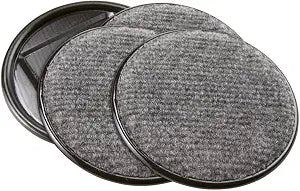 SoftTouch 4" Round Reusable Carpet Bottom Furniture Caster Cups for Office Chairs, Desks, and Carts, Furniture Wheel Caster Cups for Carpet and Hardwood Surfaces, 4-Pack, Gray