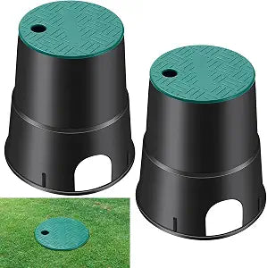 Tandefio 2 Pcs 910 Electrical Splice Box 6 Inch Diameter Underground Electrical Junction Box Inground Electrical Box for Outdoor Electrical Wiring Splices, Black