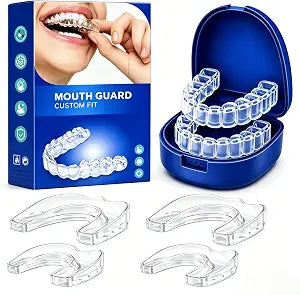 Anti Grinding Guard for Clenching Teeth at Night, Comfortable Mouthguards for Grinding of Teeth, 4 Pcs Mouth Guard for Grinding Teeth, Night Guards for Teeth Grinding, Teeth Grinding Guard for Adults