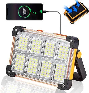 YXQUA 120W Solar Rechargeable Work Light, 144 LED 10000LM, IP65