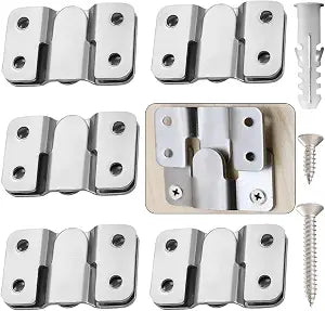 French Cleat Hanger Kit- 6 Sets Picture Hanging Jig with Screws,Bird House Bird Feeder Hanger For Outside,Art Gallery Wall Flush Mount Heavy Duty Picture Hanging Hanger ,Stainless Steel Shelf Brackets