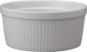 HIC Kitchen Souffle, Fine Porcelain, For Baking Souffles, Casseroles, Side Dishes, And Desserts, 48-Ounce (1.5-Quart) Capacity