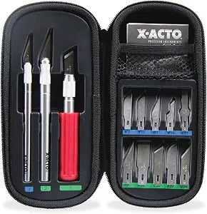 X-ACTO Compression Basic Knife Set, Includes 3 Knives, 13 Blades, Soft Carry Case, 17 Count - Crafting, Art Projects, Cutting Tools
