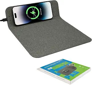 Fast Wireless Charging Mouse Pad 15W, Office Desk Pad with Ultra-Smooth Surface Non-Slip Rubber Base, Waterproof Mousepad for Computers/Office/Work/Home/Pad for iPhone Samsung (Light-Gray)