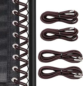 COITEK 4PCS Replacement Cord for Zero Gravity Chair, Universal Elastic Repair Cord for Recliners Replacement Laces Rope for Lounge, Bungee Beach Chair (Brown)